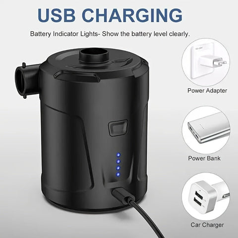 Tragbare USB-Luftpumpe – Kompakter kabelloser Inflator für den Außenbereich