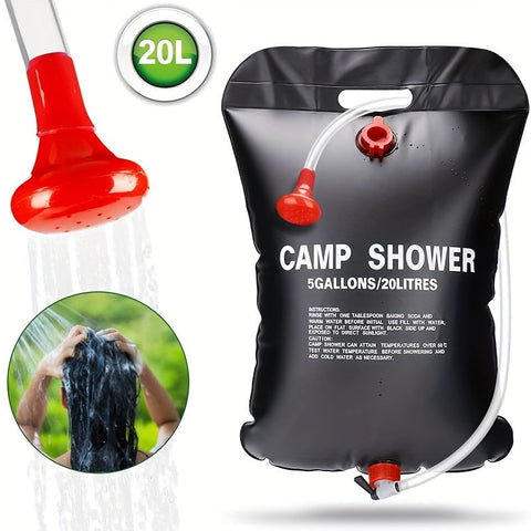 Tragbare Campingdusche – 20L Kapazität mit Abnehmbarer Schlauch und Duschkopf für Outdoor-Abenteuer