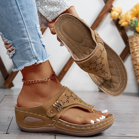 Modische Damen Flip-Flops – Mit Niedrigem Absatz und Offener Zehenpartie