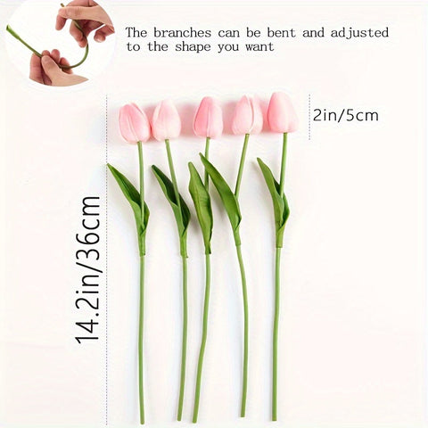 Set von 10 Realistischen Tulpen – Perfekt für Hochzeiten und Innendekoration