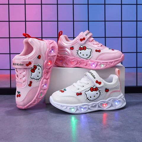 Leuchtende Hello Kitty Sneakers – Atmungsaktive und Gepolsterte Lustige Schuhe