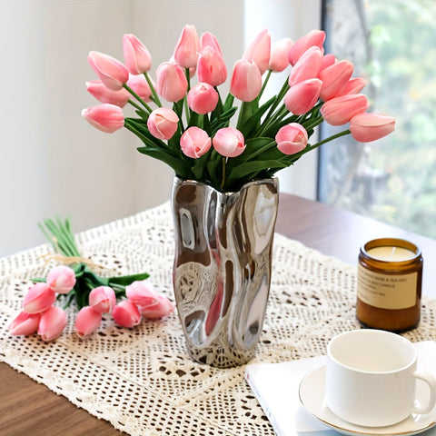 Set von 10 Realistischen Tulpen – Perfekt für Hochzeiten und Innendekoration