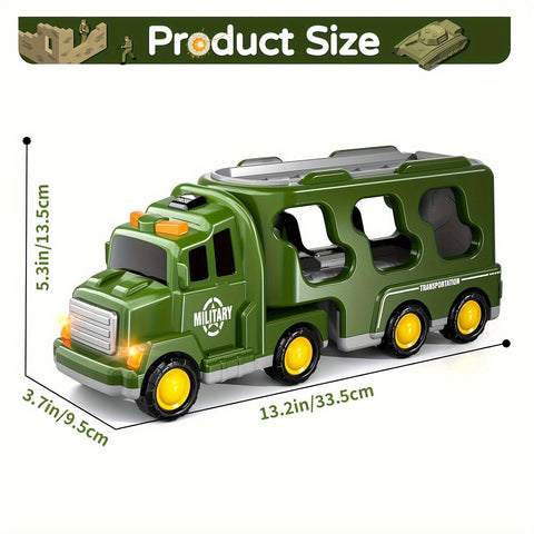 ArmyForce 14-in-1 Militärspielzeugset - Lkw mit Panzern, Soldaten und Soundeffekten