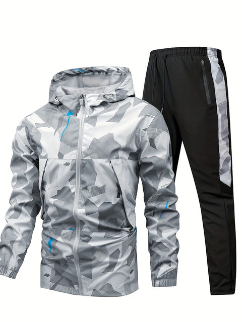 Sportliches Outfit für Männer – Bequemer Hoodie und Lange Hose im Camouflage-Design