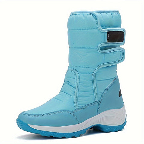 Damen Mid-Cut Schneestiefel – Warme Winterstiefel mit Rutschfester Sohle und Klettverschluss