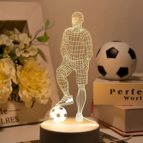 Fußballer 3D Lampe – Für eine sportliche Atmosphäre