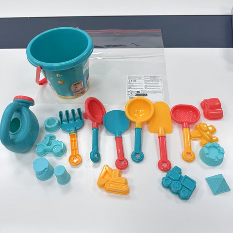 18-teiliges Strand- und Schneespielzeug-Set – Komplett mit Eimer, Schaufel und lustigen Werkzeugen für kreatives Spielen
