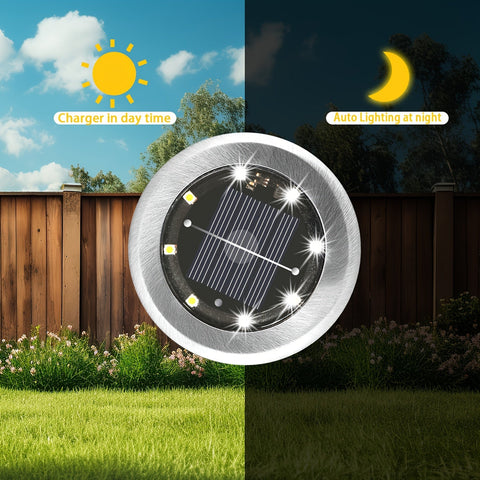 Solar Erdspotbeleuchtung – Geometrisches Edelstahl-Design für Gärten und Wege
