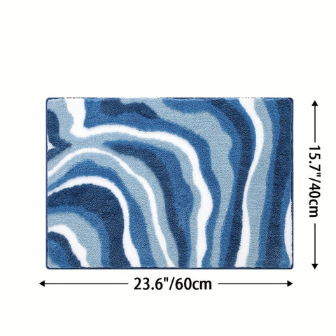Geometrische Badezimmermatte – Absorbierend und Weich mit Rutschfester Unterseite