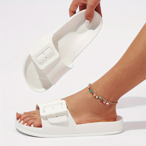 Bequeme Damen Slipper mit Schnalle – Leicht & Verstellbar für Innen und Außen