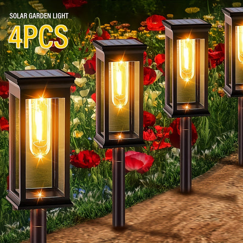 Set von 4 Solar-Gartenleuchten – Nachhaltig und Hellig für Gärten und Wege