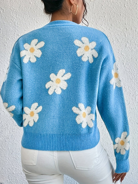Fröhlicher Blumen Cardigan – Bequem und Stilvoll für den Frühling und Herbst