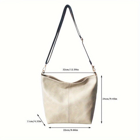 Breite geometrische Tasche – Große Kapazität Crossbody mit Retro-Vibe