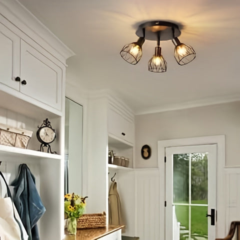 Industrielle Drei-Licht Deckenlampe - Für Flexible und Moderne Beleuchtung