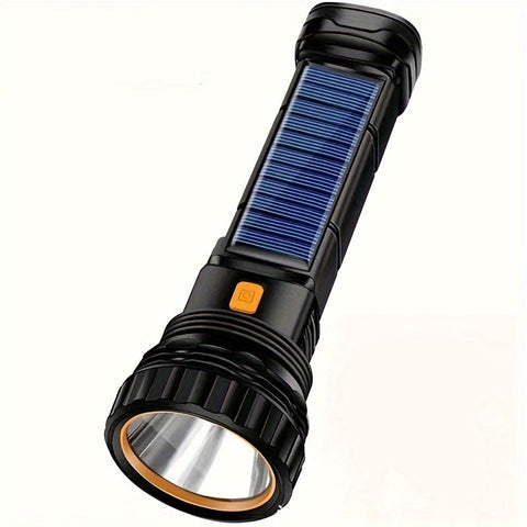 SolarBeam LED Taschenlampe - Wiederaufladbar mit Solarpanel & USB