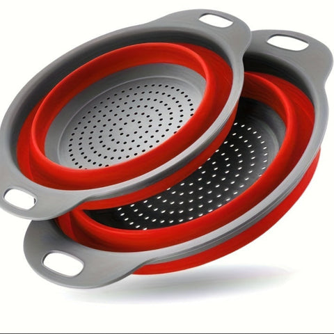 Faltbare Silikon-Sieb-Set – Perfekt für Pasta, Gemüse und Obst
