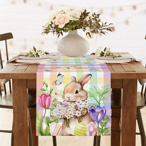 Osterhase Tischläufer mit Schmetterlingen – Fröhliche Frühlingsdekoration für Deinen Tisch