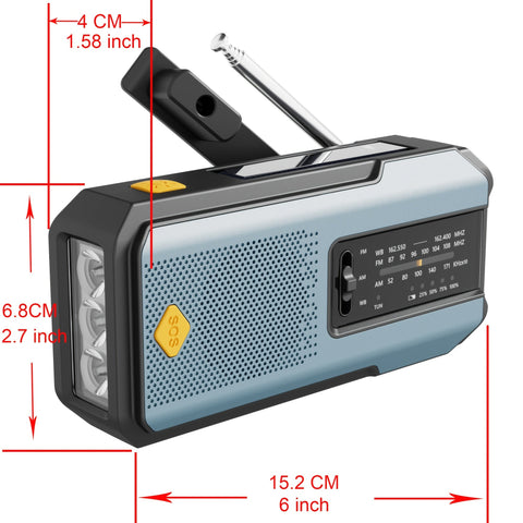 Daykit Tragbares AM/FM Radio – Mit Solarpanel und Taschenlampe