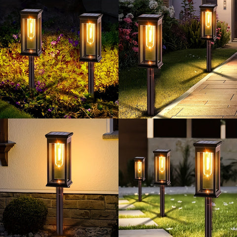 Set von 4 Solar-Gartenleuchten – Nachhaltig und Hellig für Gärten und Wege