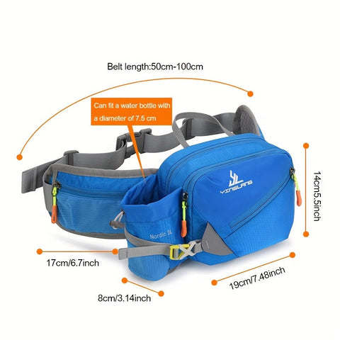 Vielseitige Lauf-Hüfttasche mit Wasserflaschenhalter – Langlebiges Nylon mit Reißverschlüssen für Wandern und Marathons