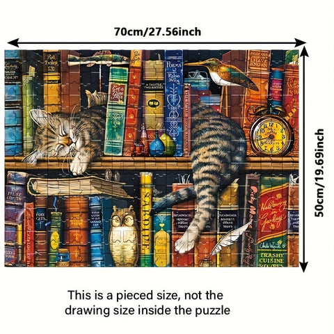 Kat auf dem Bücherregal Puzzle – Für Puzzler und Katzenliebhaber