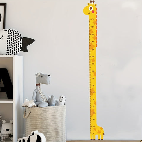 Süße Giraffe Wachstumsmaßstab für Kinder - Einfach Aufzukleben und Mit Bunter Schwanz