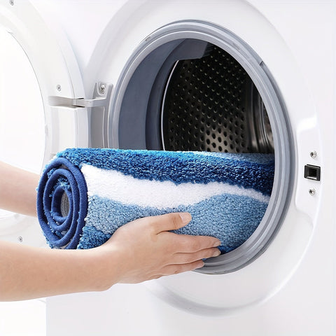 Geometrische Badezimmermatte – Absorbierend und Weich mit Rutschfester Unterseite