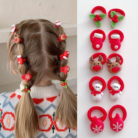 Festliche Weihnachts-Haarband-Set - 10 Stück für märchenhafte Stylings