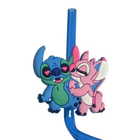 Stitch Wiederverwendbare Strohhalme Set – 16 Bunte Strohhalme für Partys und Geburtstage