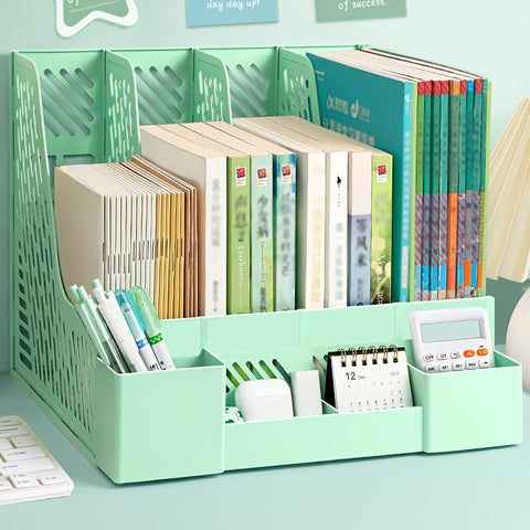 Desktop Dokumentenorganizer – 4 Fächer, Platzsparend, Abnehmbar und Geeignet für Büromaterialien