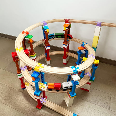 Set von 7-14 Bunt Holzgleisadaptern – Verstellbare Verbindungen für den Modellbau