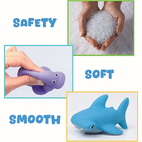 Badespielzeug-Set mit Netzen – Treibende Meeresbewohner und Wasser Spritzer