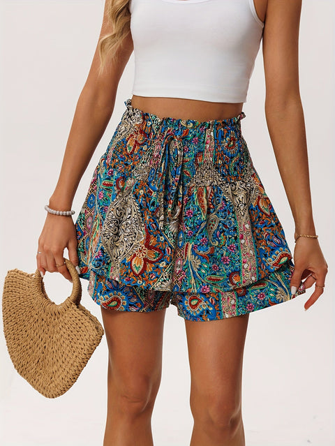 Urlaubs Damen Shorts Blumenmuster – Bequem und Weiblich