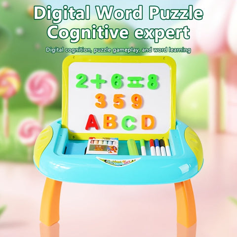 Bildungs- Zeichenbrett für Kinder – Doppelseitig mit Magnetischen Zahlen und Buchstaben für kreatives Lernen