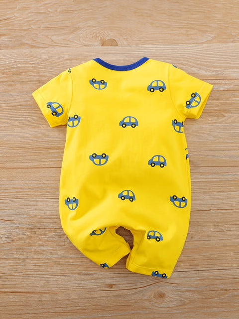 Verspielter Auto Babystrampler für Babys – Perfekt für Sommerabenteuer