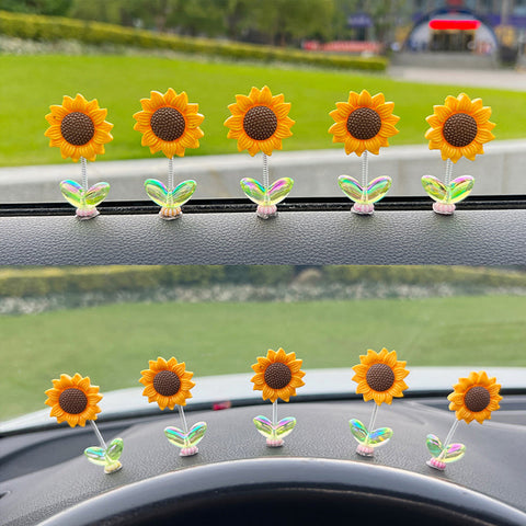 SunnyRide - Niedliches Sonnenblumen-Autoornament