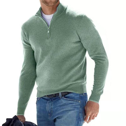 Klassischer Zip-Up Strickpullover – Bequeme Essenzielle für Männer