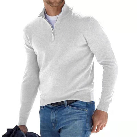 Klassischer Zip-Up Strickpullover – Bequeme Essenzielle für Männer
