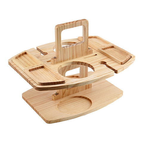 Eleganter Holz-Picknick-Weintisch – Praktisch und Luxuriös