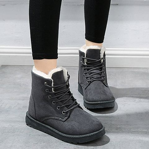 Damen Winterstiefel - Bequeme Wildlederstiefel mit Fleece-Futter