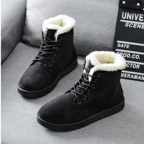 Damen Winterstiefel - Bequeme Wildlederstiefel mit Fleece-Futter