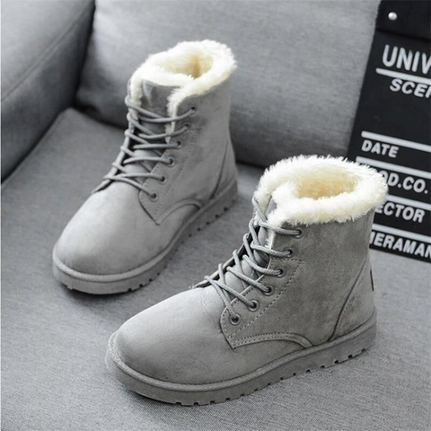 Damen Winterstiefel - Bequeme Wildlederstiefel mit Fleece-Futter