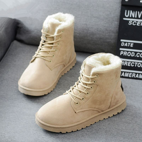Damen Winterstiefel - Bequeme Wildlederstiefel mit Fleece-Futter