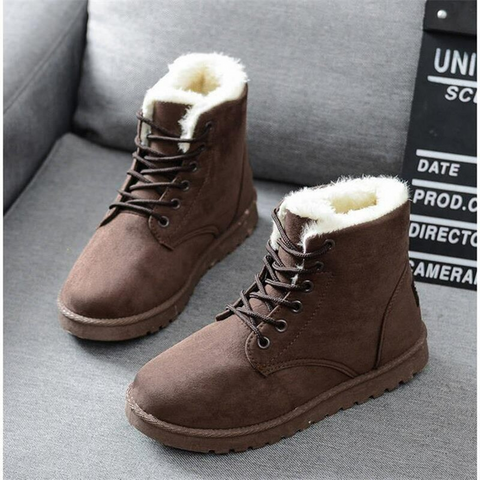 Damen Winterstiefel - Bequeme Wildlederstiefel mit Fleece-Futter
