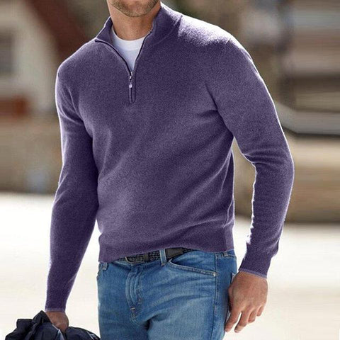 Klassischer Zip-Up Strickpullover – Bequeme Essenzielle für Männer