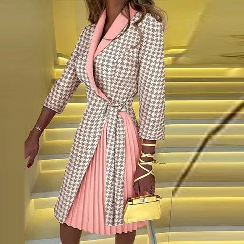 Sophie Blazer Kleid für Damen - Elegantes Kleid mit Hahnentrittmuster